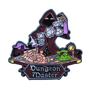 Dungeon Master Enamel Pin RPG Dice Castle Fantasy Adventure Gaming‎ Lapel Brooch